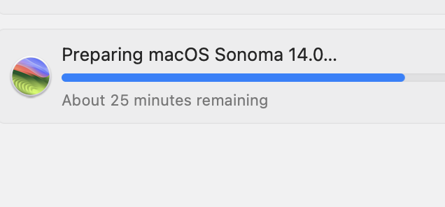The update window for MacOS 14.